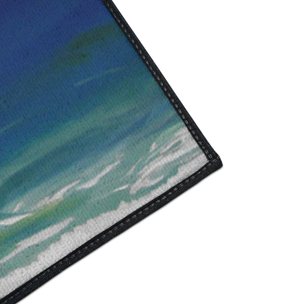 Coastal Beautiful Beach Heavy-Duty Floor Mat — Ocean Beach Seascape Entry Rug