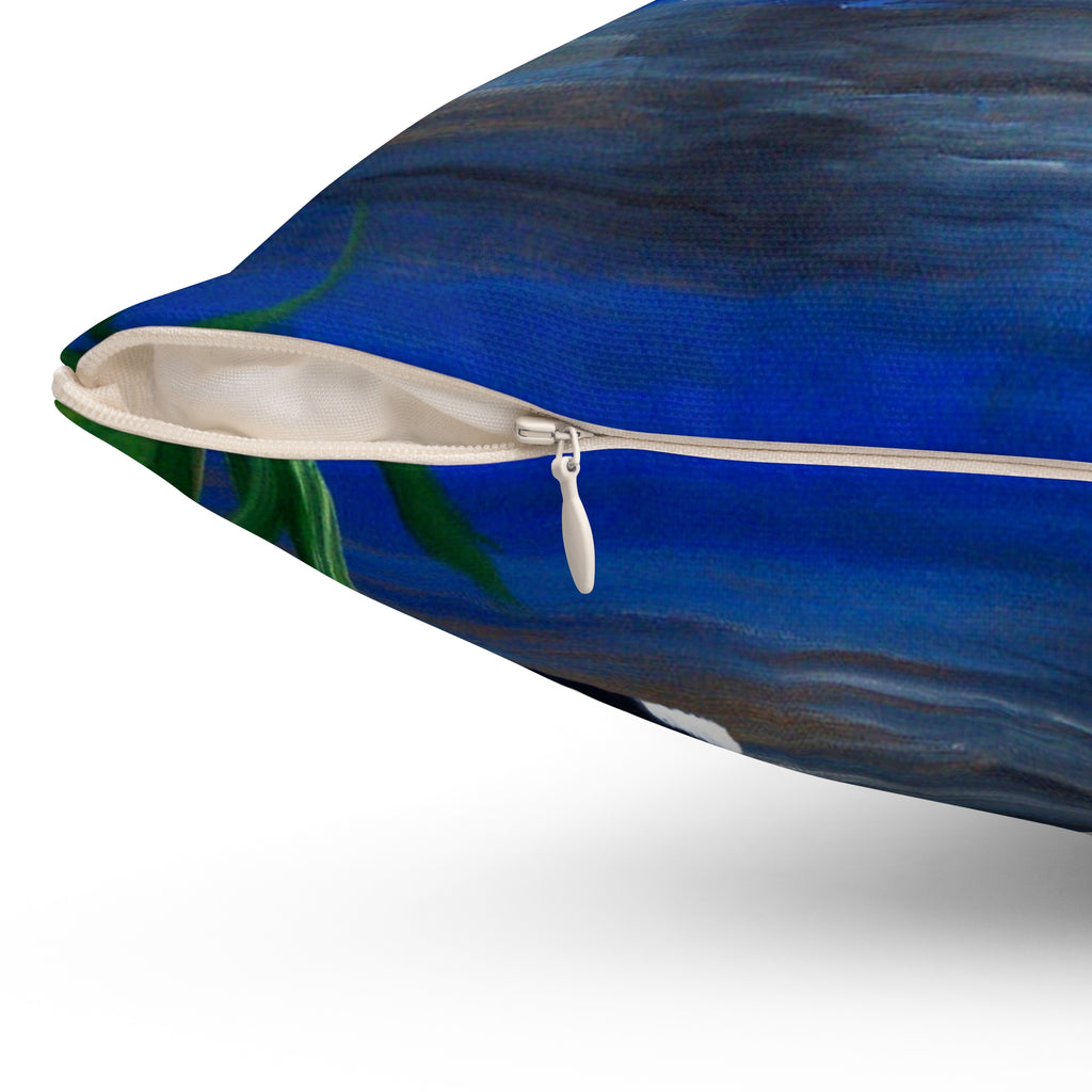 Loon Sunset Square Pillow — Duck Lake Decorative Throw Pillow