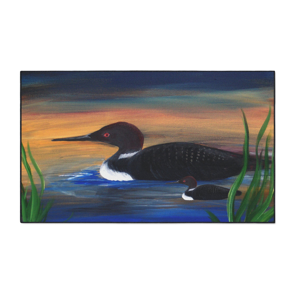 Loons at Dusk Heavy-Duty Floor Mat Lake House doormat rug
