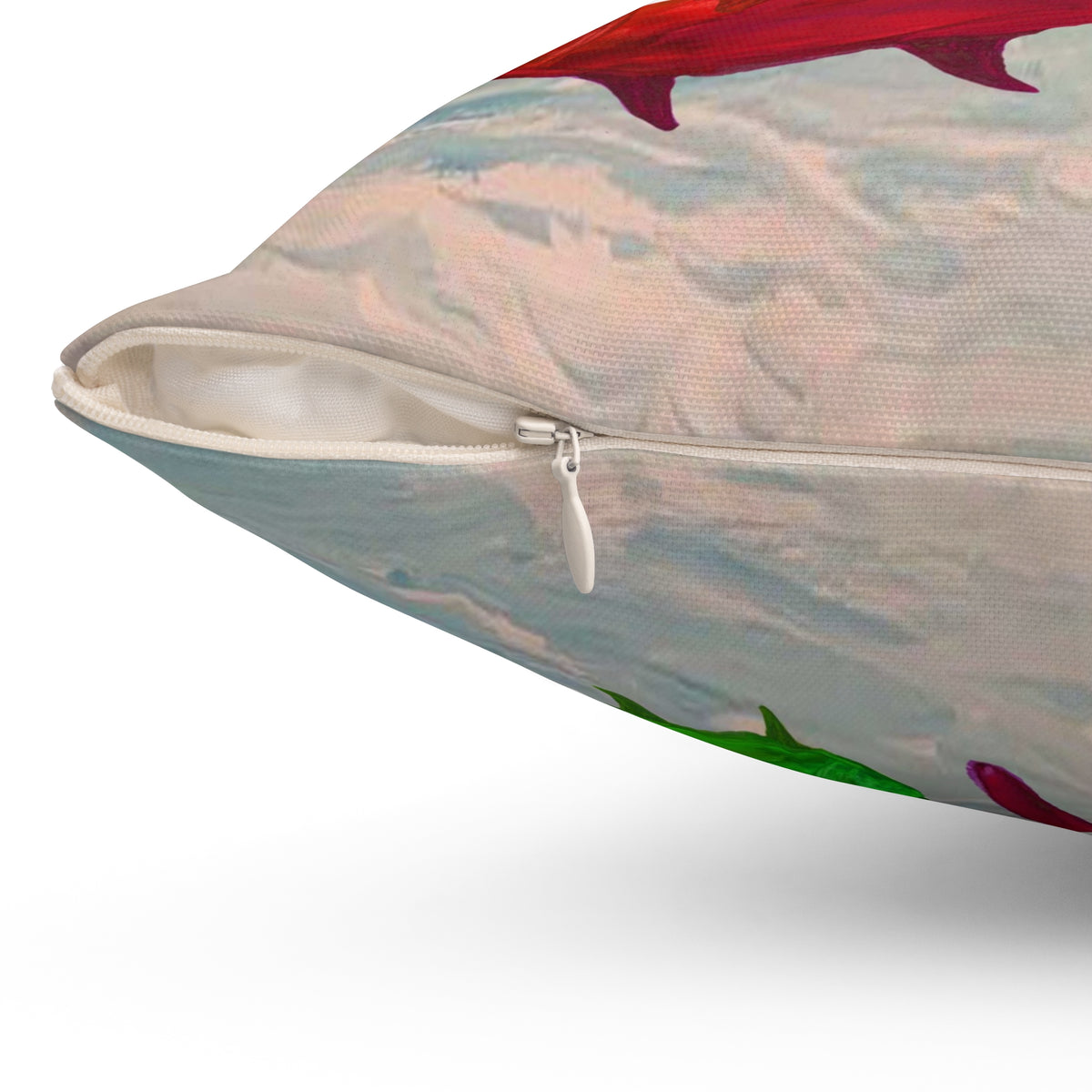Christmas Fish Throw Pillow — 'Merry Christmas' Nautical Holiday Decor