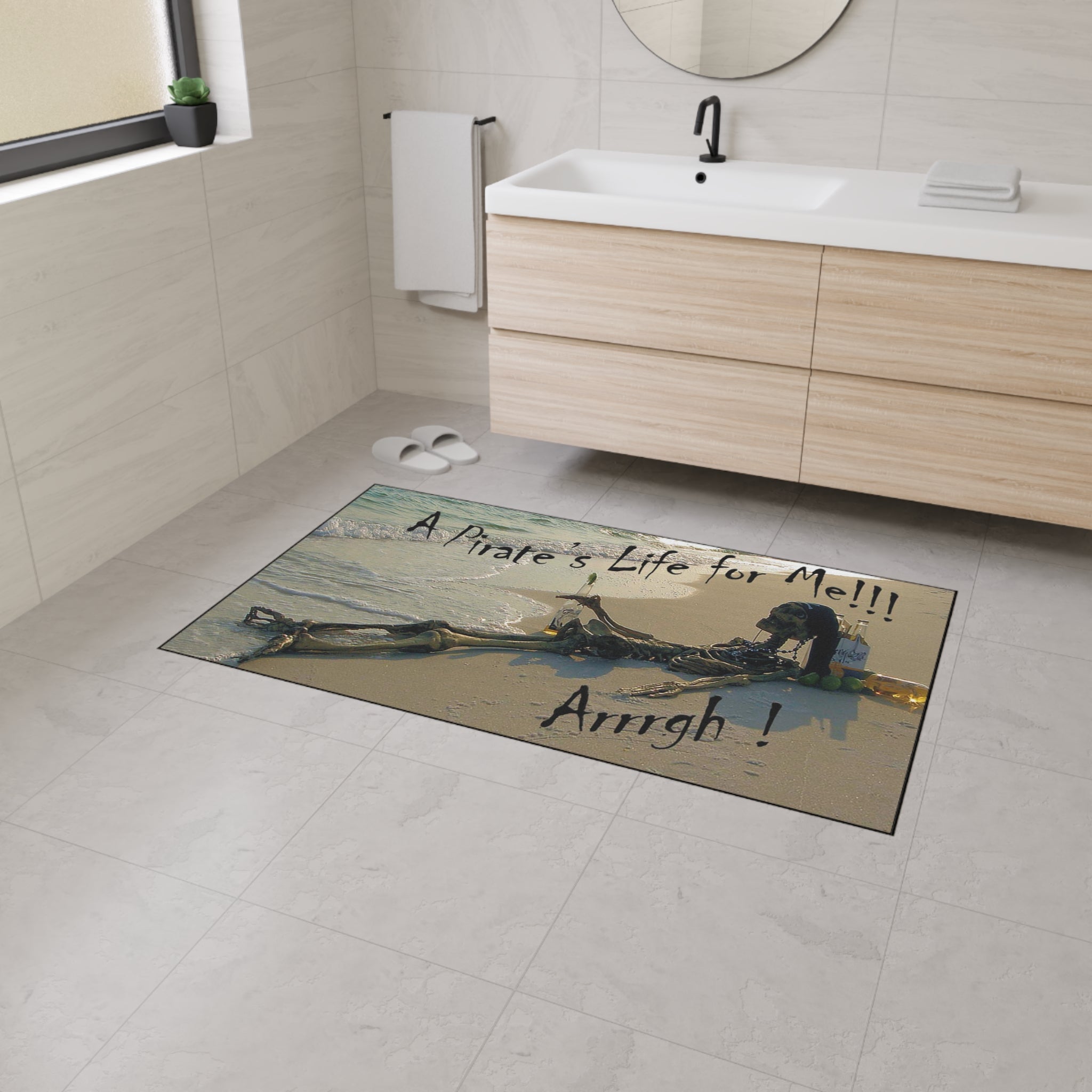 Pirate's Life Beach Floor Mat — "A Pirate's Life for Me!!! Arrgh!" Rug