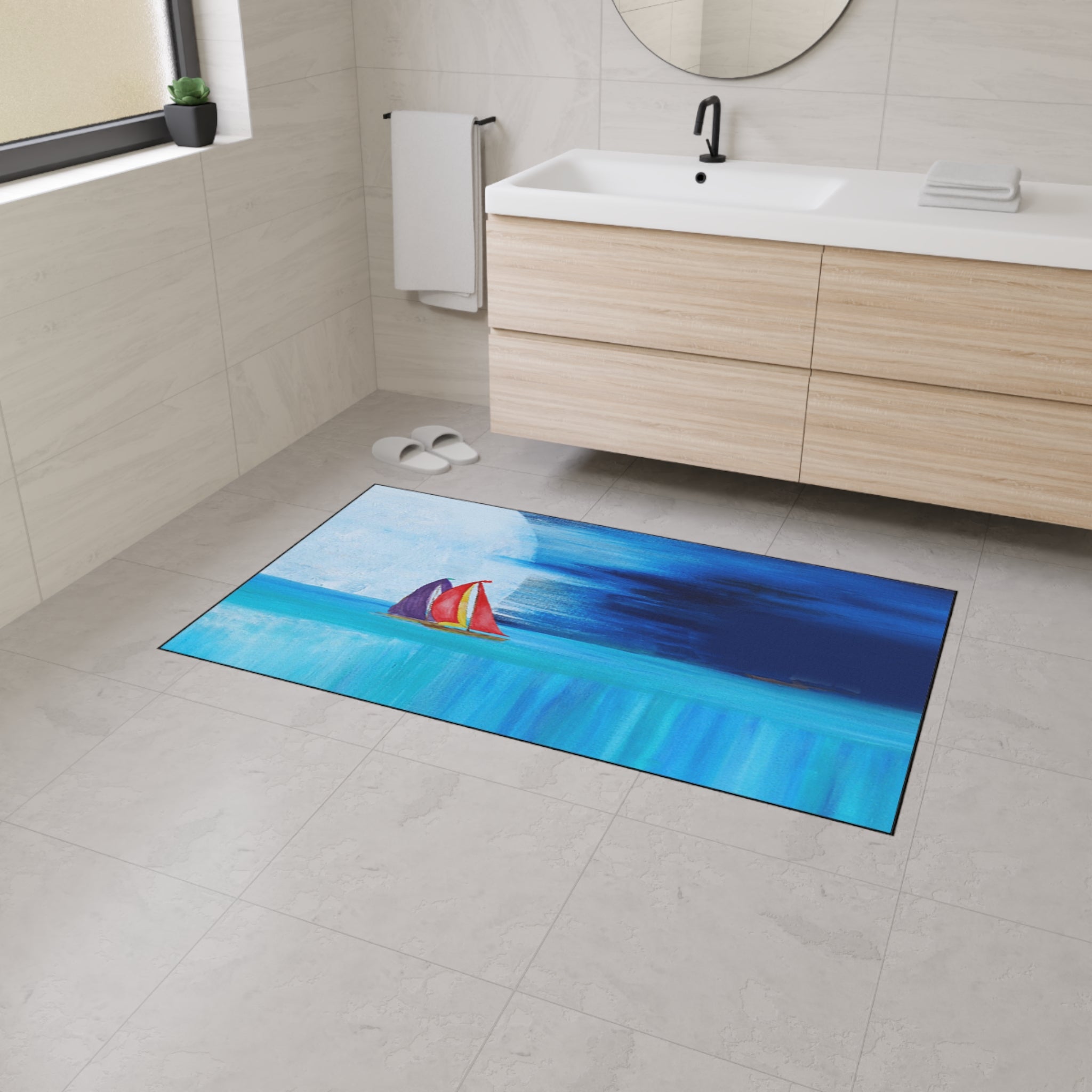 Sailboat Moonlight Heavy-Duty Floor Mat