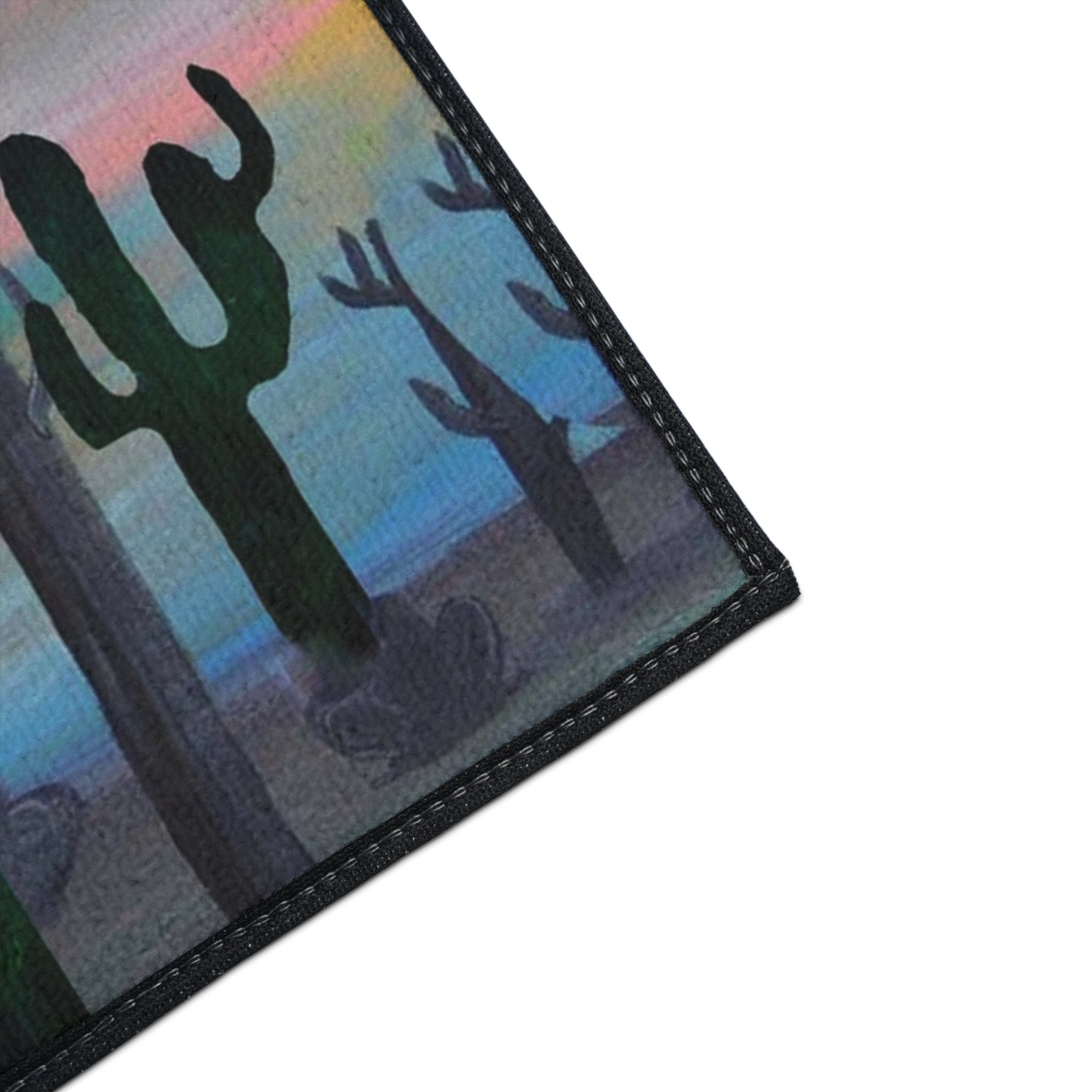 Desert Sunset Cactus Floor Mat — Heavy Duty Welcome Rug