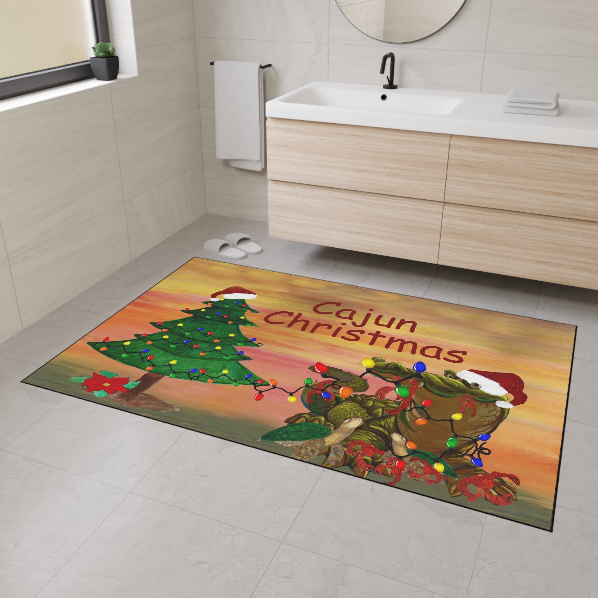 Cajun Christmas Heavy-Duty Floor Mat
