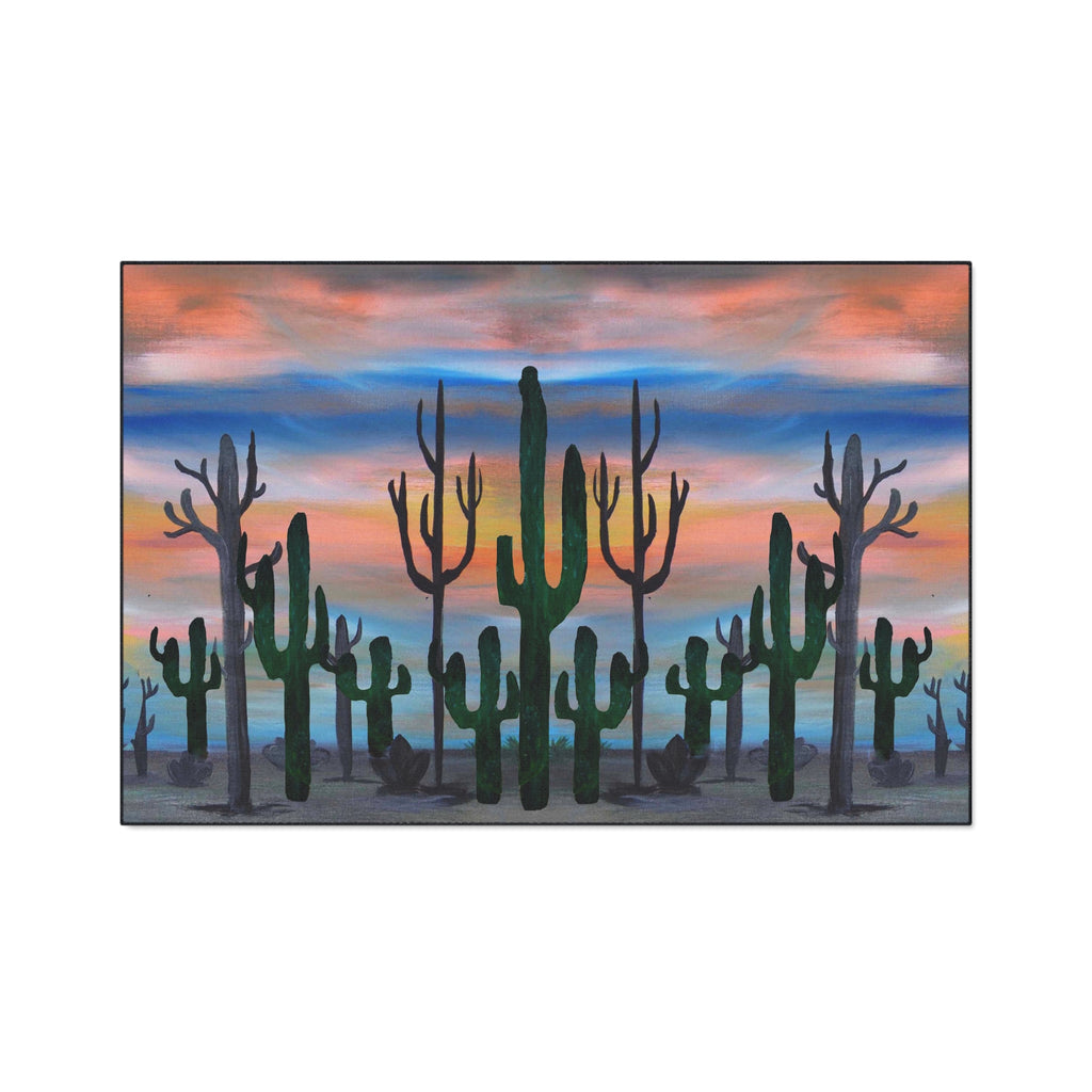 Desert Sunset Cactus Floor Mat — Heavy Duty Welcome Rug