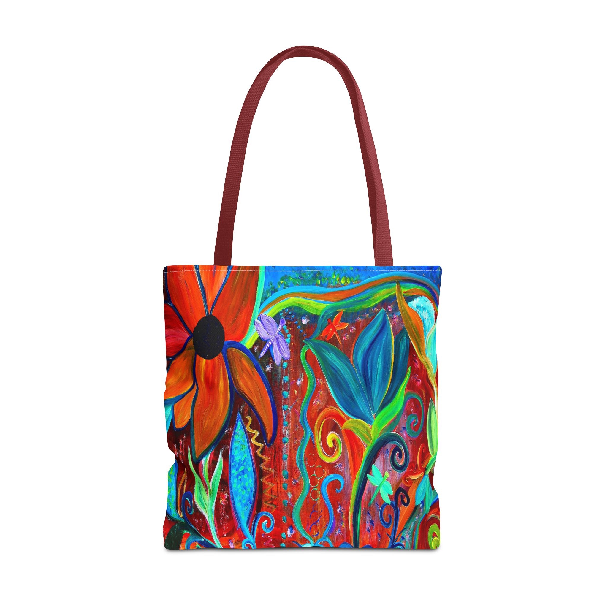 Floral Artsy Tote Bag — Vibrant Hand-Painted Garden Print All-Over-Print Tote