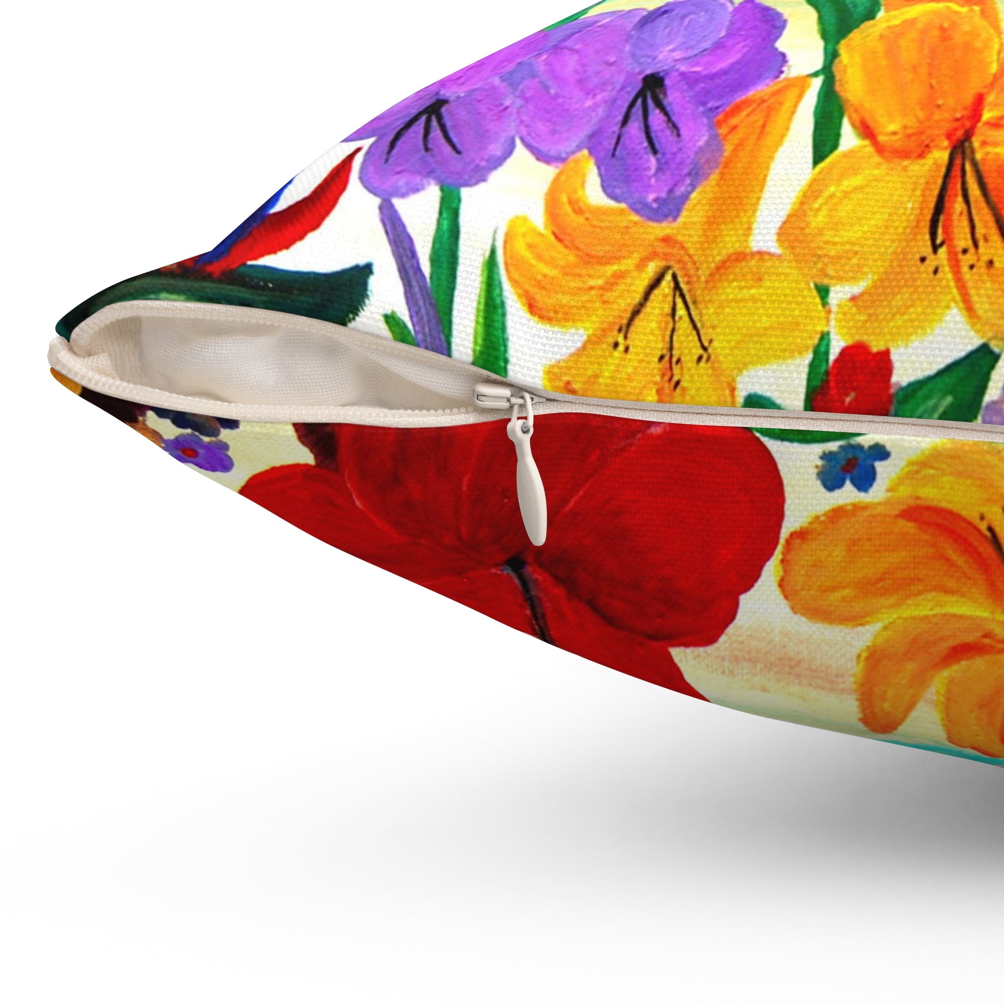 Tropical Beach Pillow - Palm Trees & Hibiscus Decorative Throw