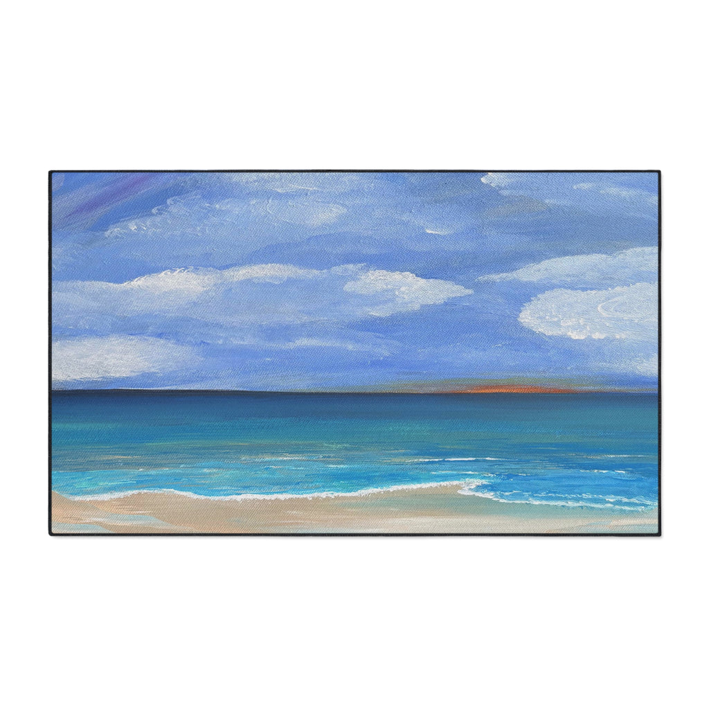 Coastal Calm Heavy-Duty Floor Mat — Ocean Beach Seascape Doormat