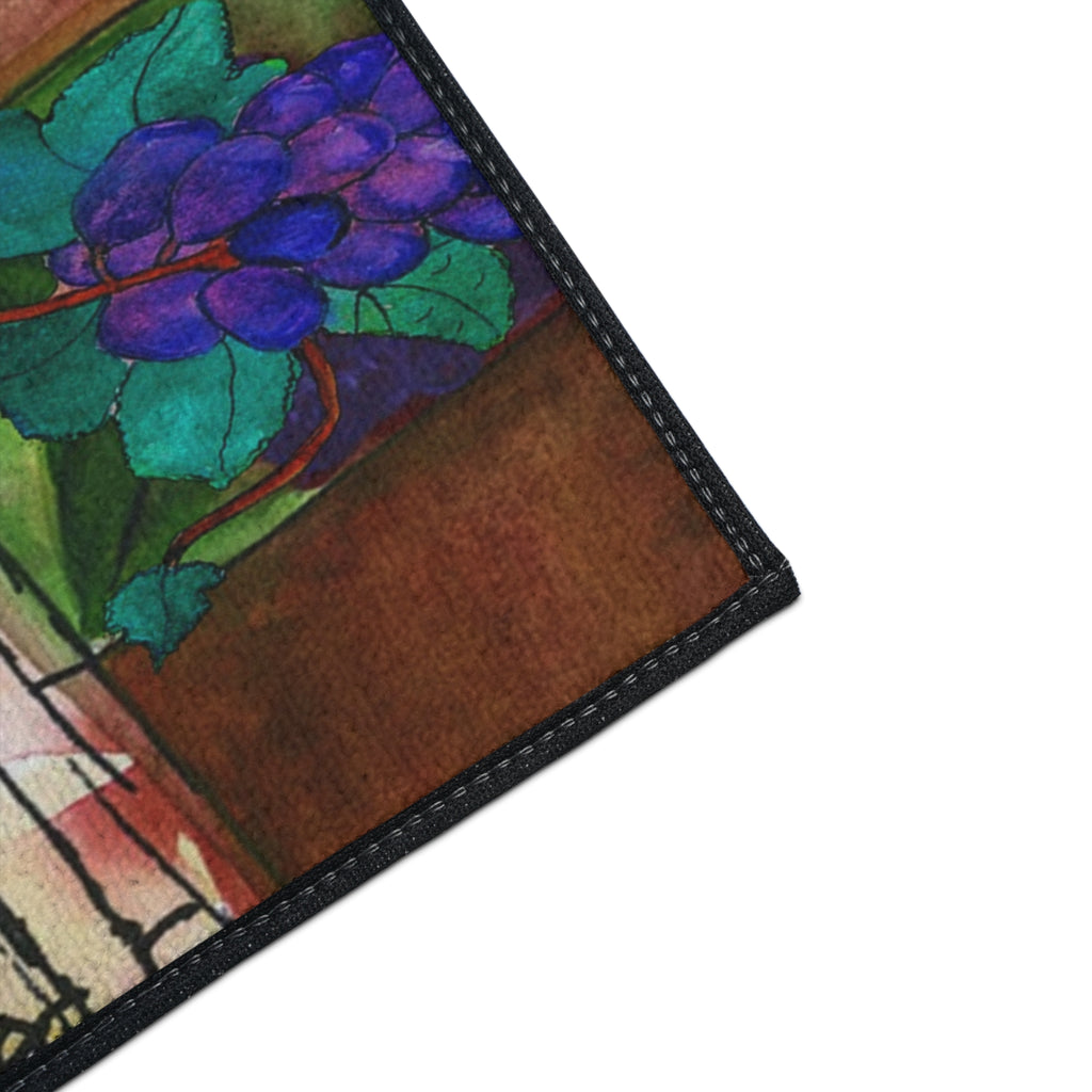 Tuscany Wine bottles artsy floor mat rug.