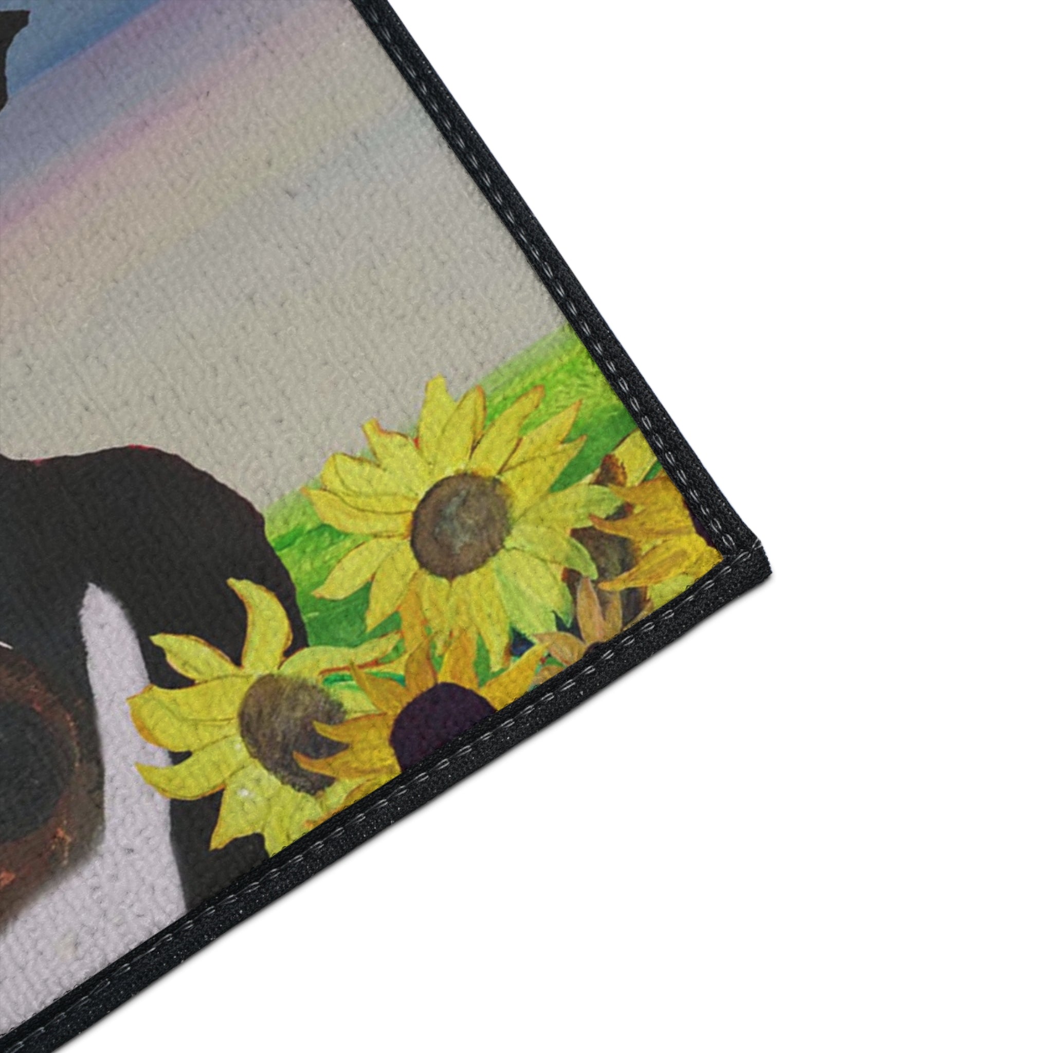 Cow & Sunflowers Heavy Duty Floor Mat — Farmhouse Welcome Doormat