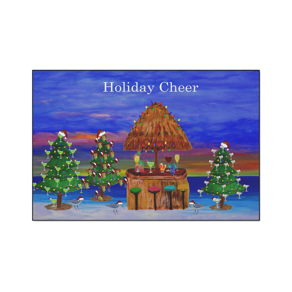 Holiday Cheer Heavy Duty Floor Mat — Tiki Bar Beach Christmas Doormat