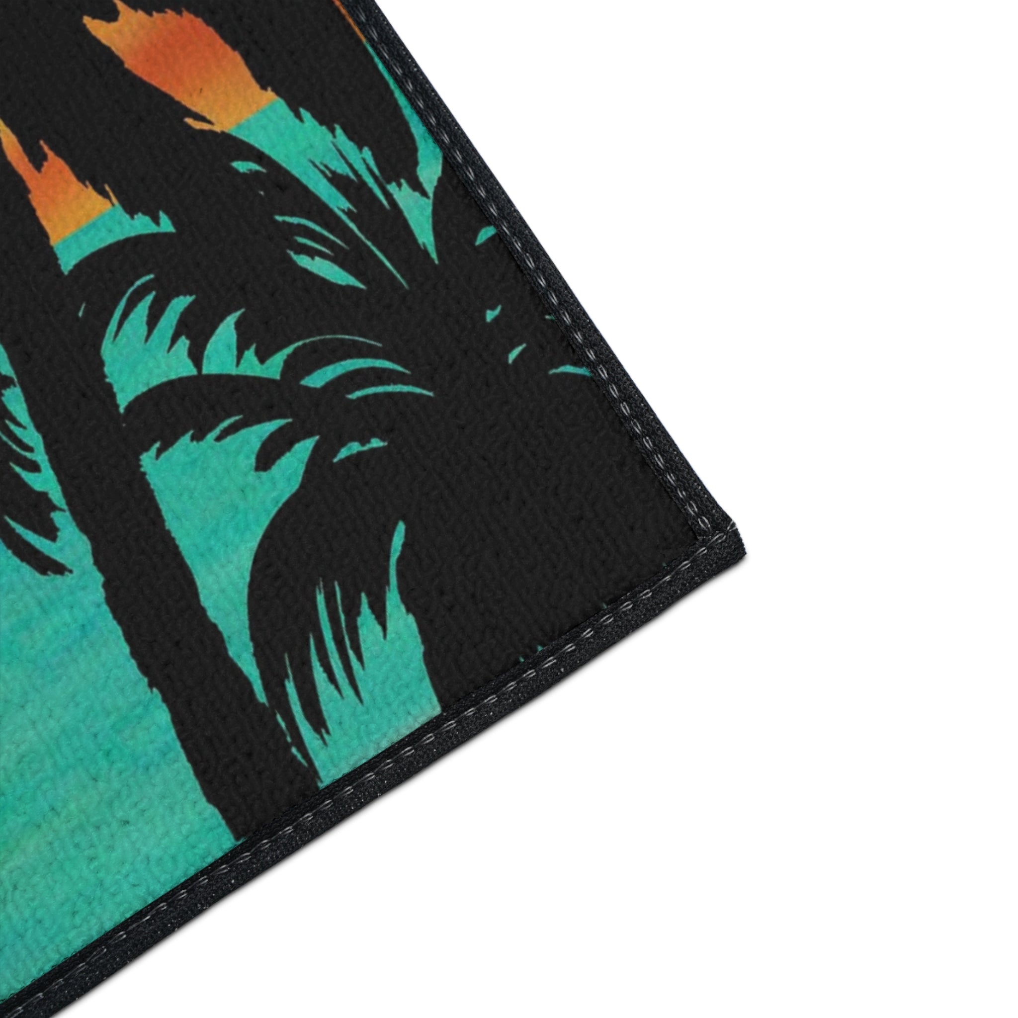 Tropical Sunset Floor Mat — Heavy-Duty Palm Tree Doormat