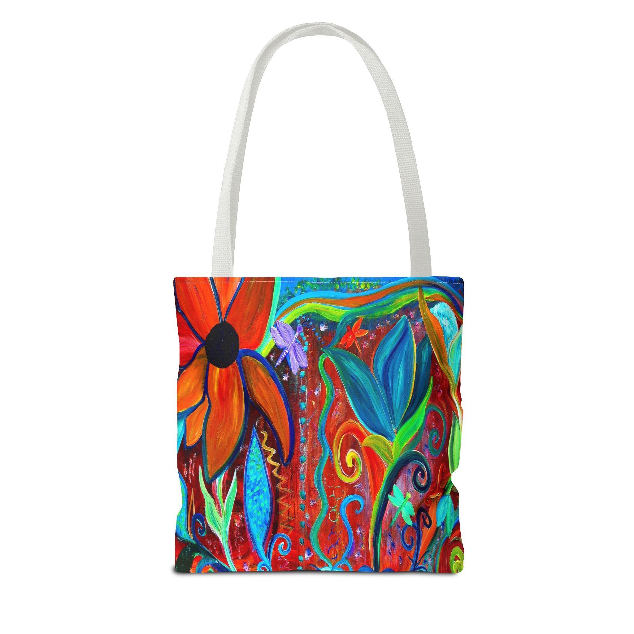 Floral Artsy Tote Bag — Vibrant Hand-Painted Garden Print All-Over-Print Tote