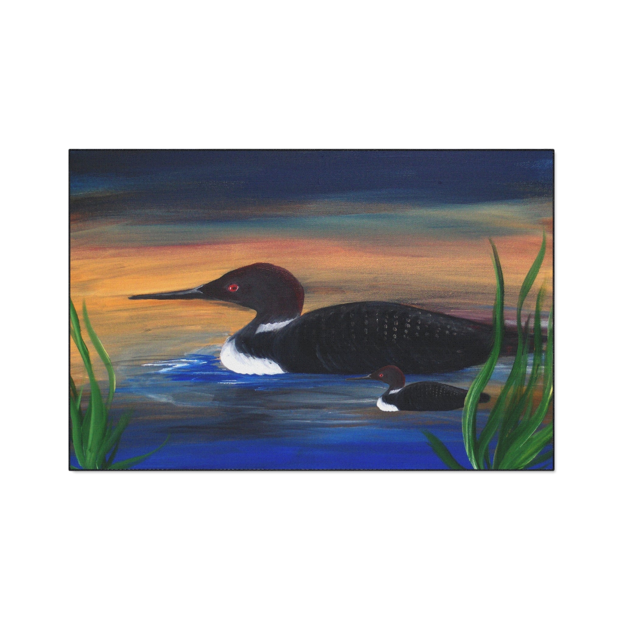 Loons at Dusk Heavy-Duty Floor Mat Lake House doormat rug
