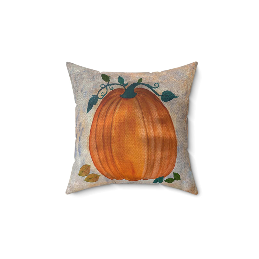 Thanksgiving Autumn Pumpkin Throw Pillow — Fall Decorative Square Pillow