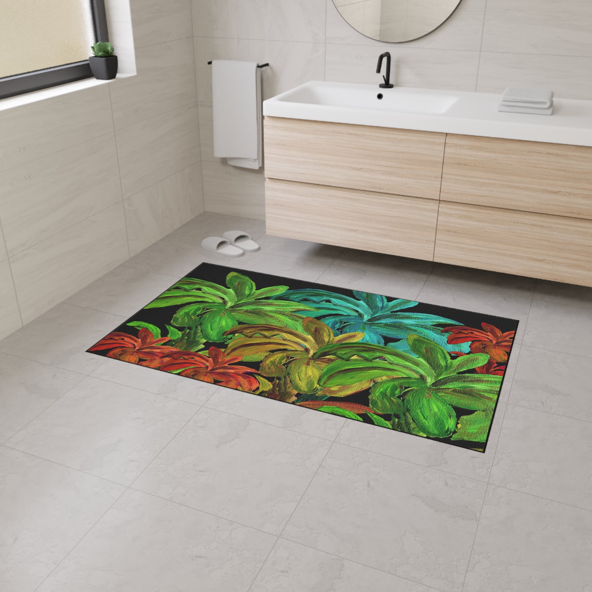 Tropical Palm Doormat — Colorful Heavy-Duty Floor Mat