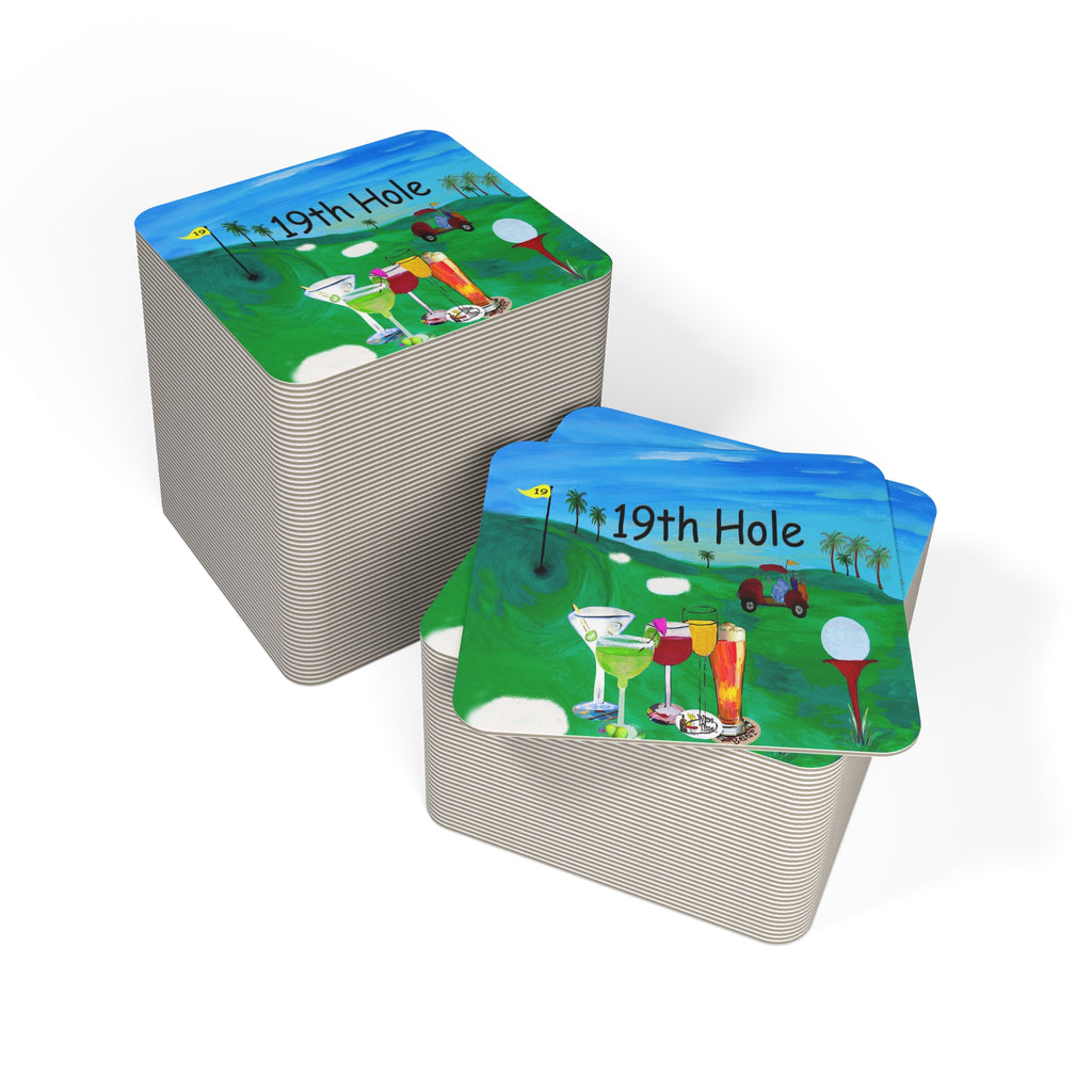 Golf 19th hole drink Coasters (50, 100 pcs)