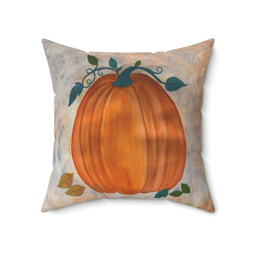Thanksgiving Autumn Pumpkin Throw Pillow — Fall Decorative Square Pillow