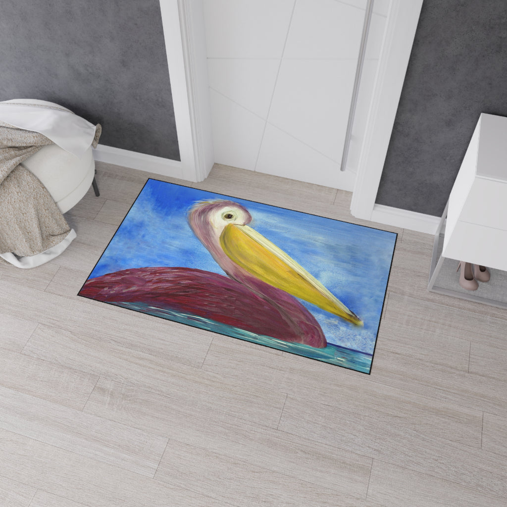 Pelican Art Floor Mat — Heavy-Duty Coastal Welcome Rug