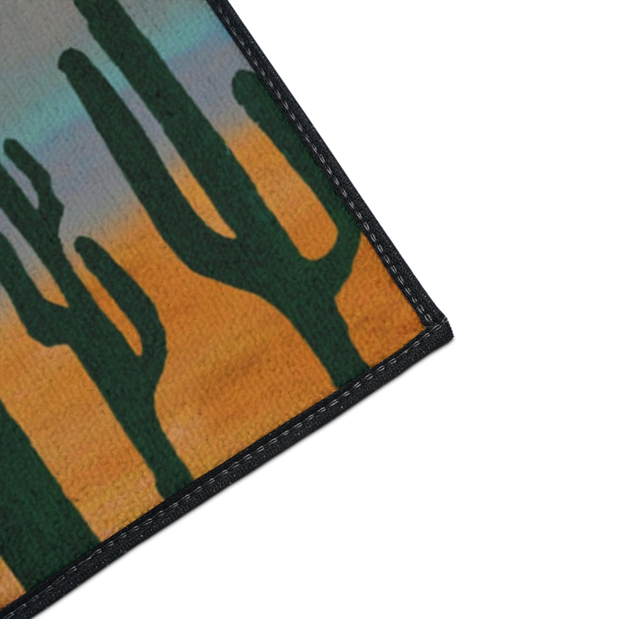 Desert Sunset Cactus Field Floor Mat