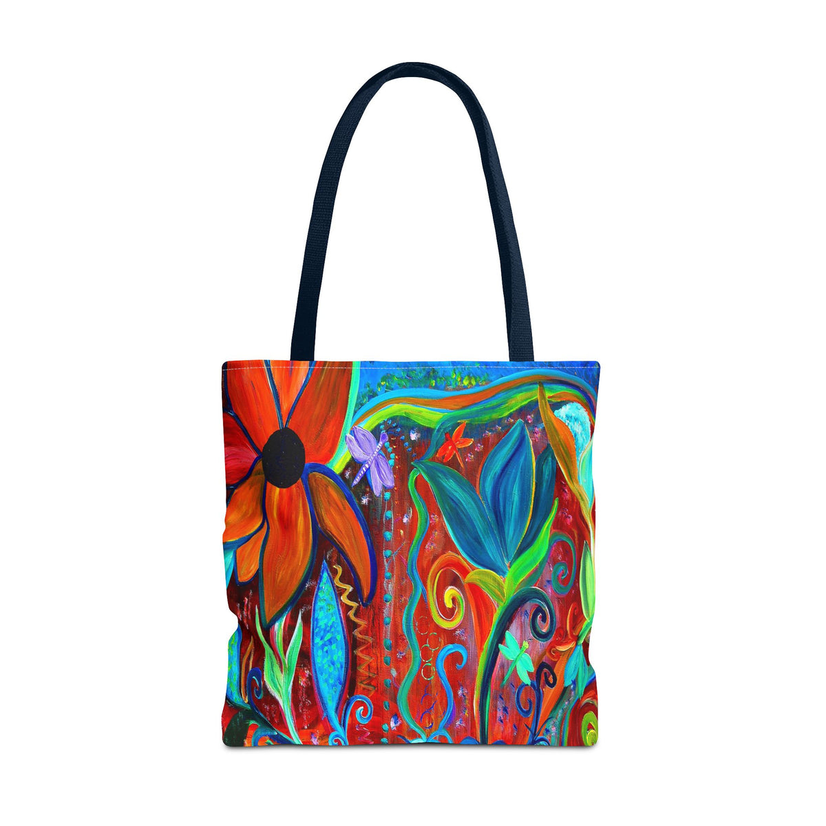 Floral Artsy Tote Bag — Vibrant Hand-Painted Garden Print All-Over-Print Tote