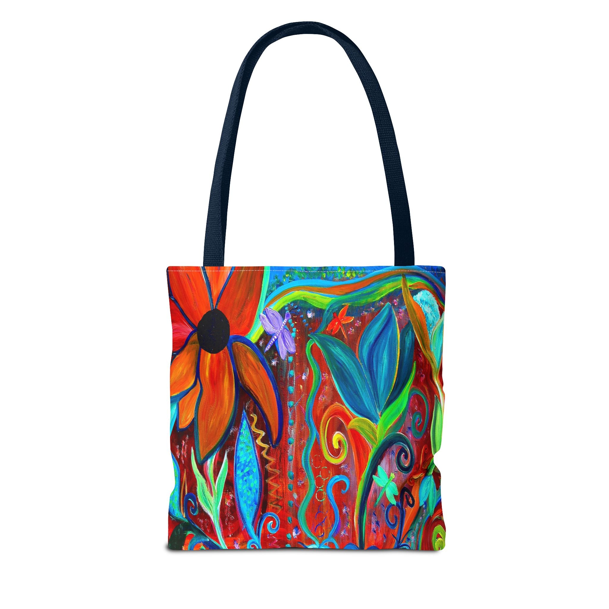 Floral Artsy Tote Bag — Vibrant Hand-Painted Garden Print All-Over-Print Tote