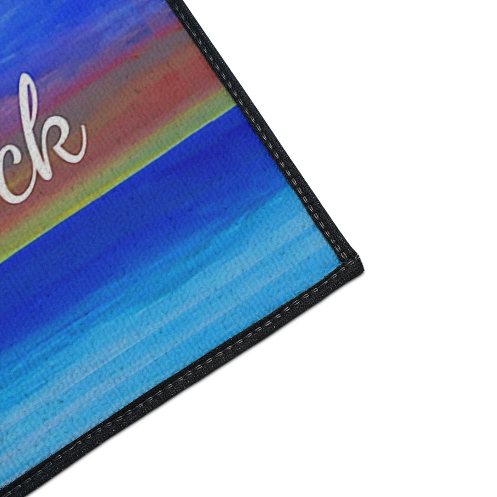 It's 5 O'Clock Parrot Margarita Beach Cocktail Floor Mat - Tropical Parrot Drink Doormat