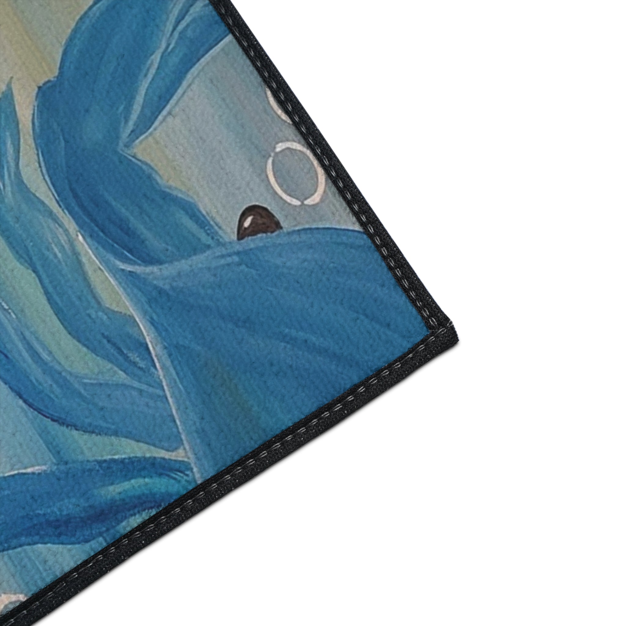 Blue Crab party Ocean Waves Heavy-Duty Floor Mat — Abstract Seascape Entrance Mat
