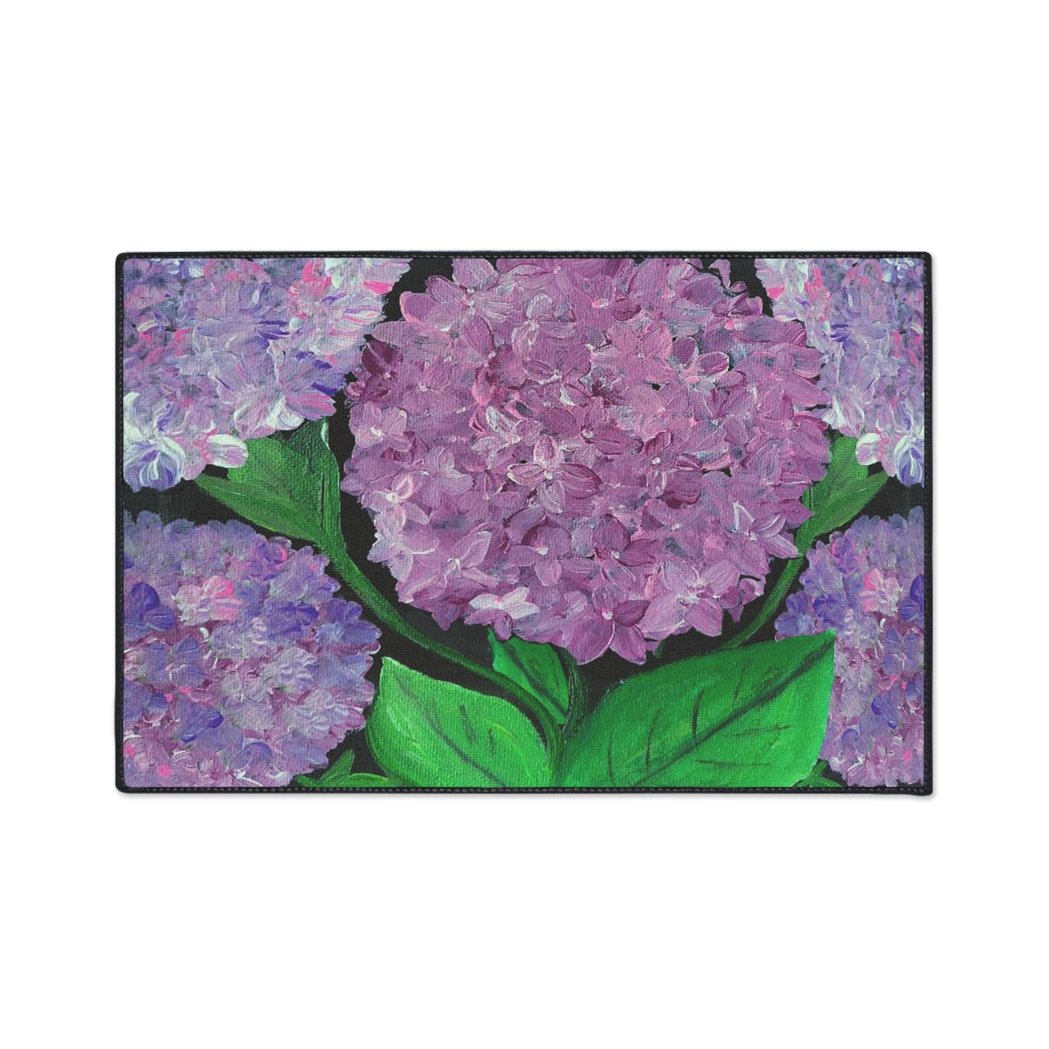 Purple Hydrangeas Floral Heavy-Duty Floor Mat