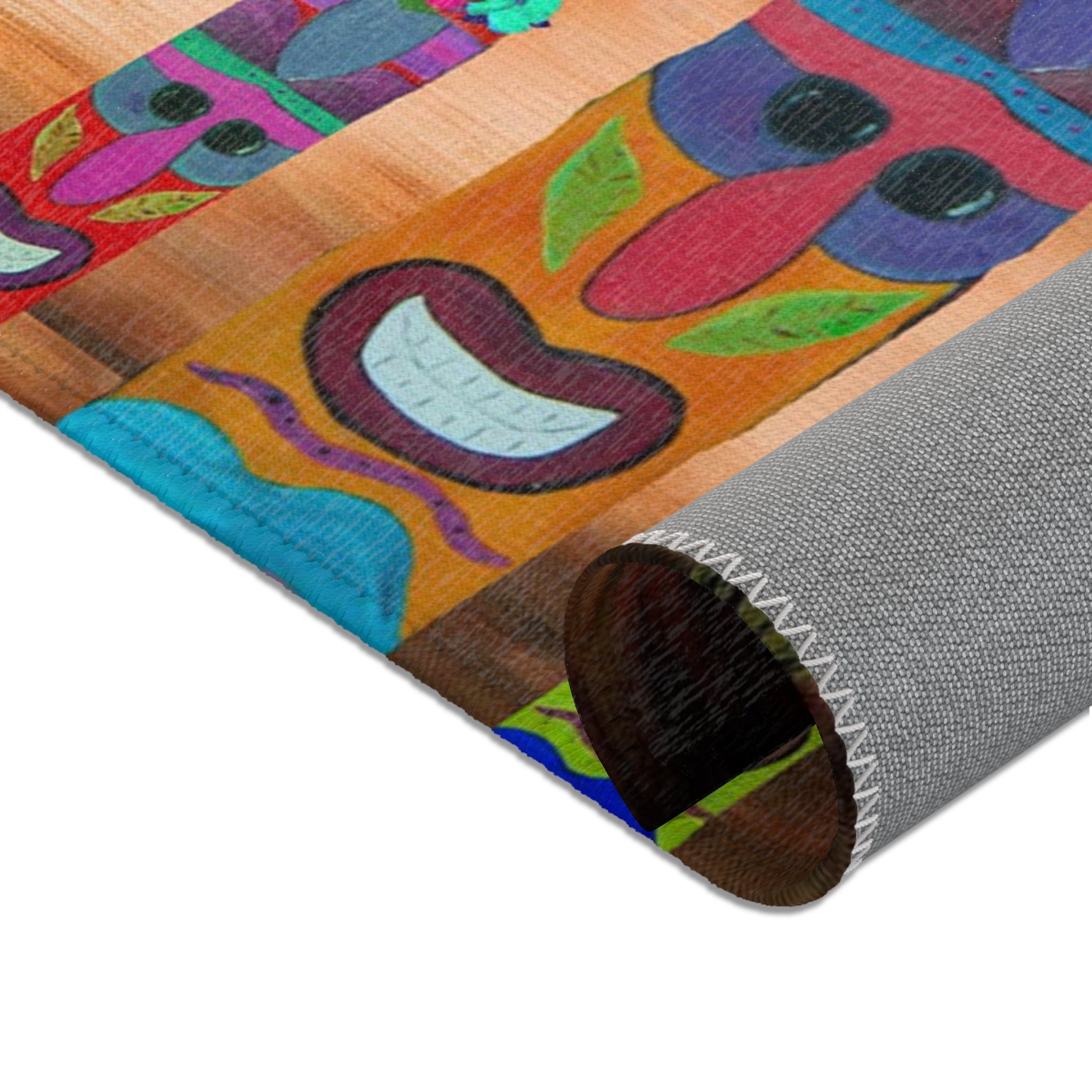 Tiki Trio Area Rug — Tropical Palm Beach Doormat