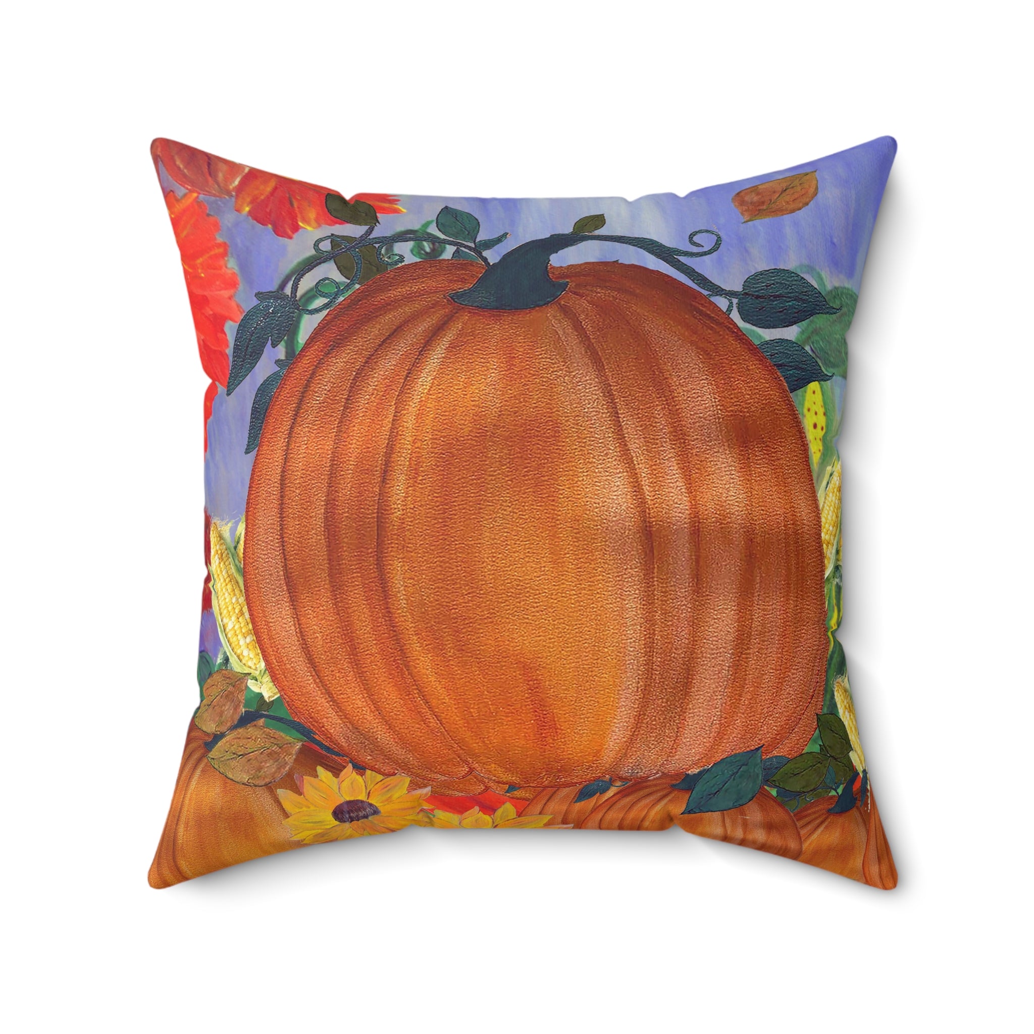 Thanksgiving Holiday Autumn Pumpkin Patch Decorative Pillow