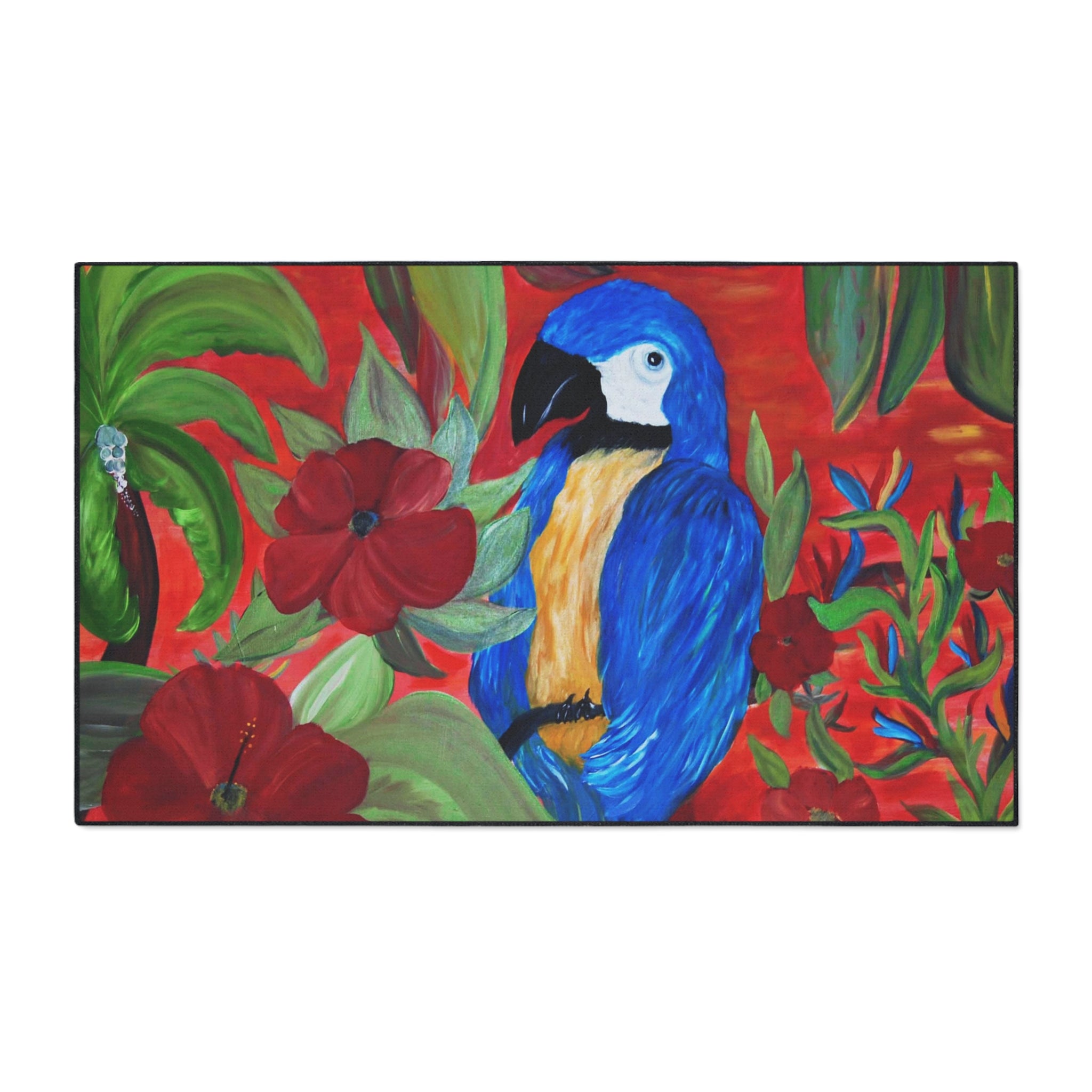 Tropical Macaw Floor Mat — Heavy-Duty Non-Slip Door Rug