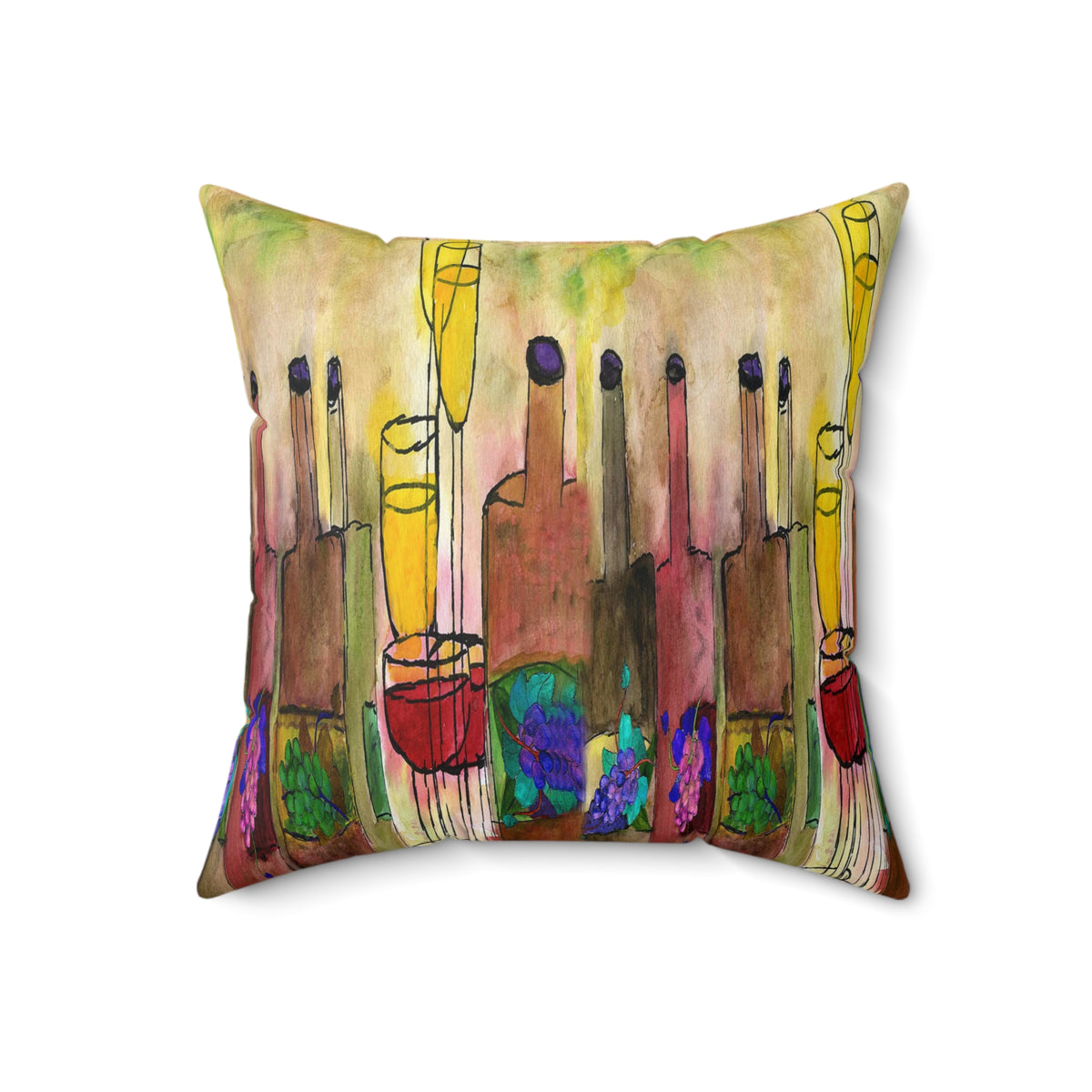 Tuscany Wine Bar Decorative Pillow — Abstract Candlelight Art