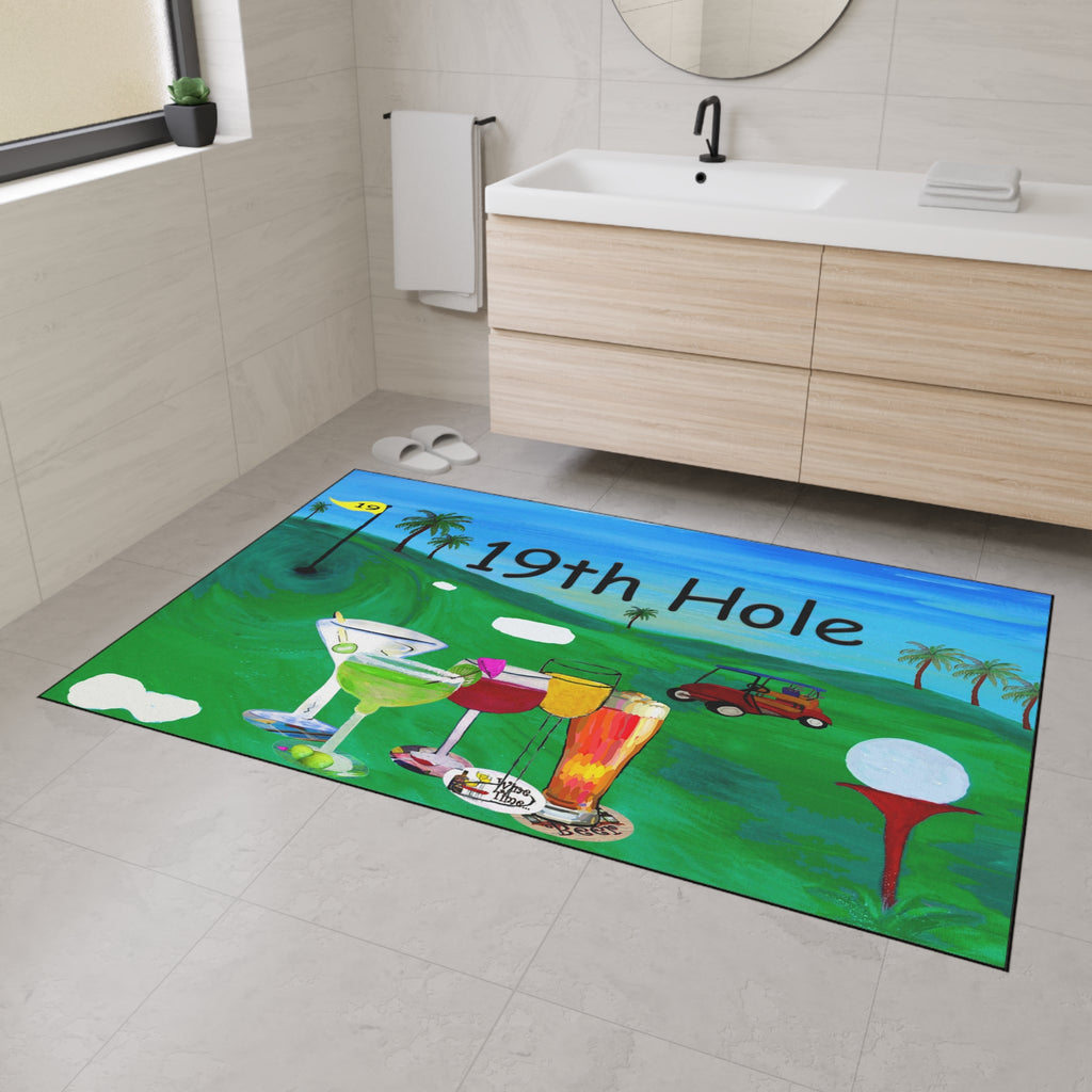 19th Hole Golf Bar Floor Mat — Heavy Duty Welcome Doormat for Golfers