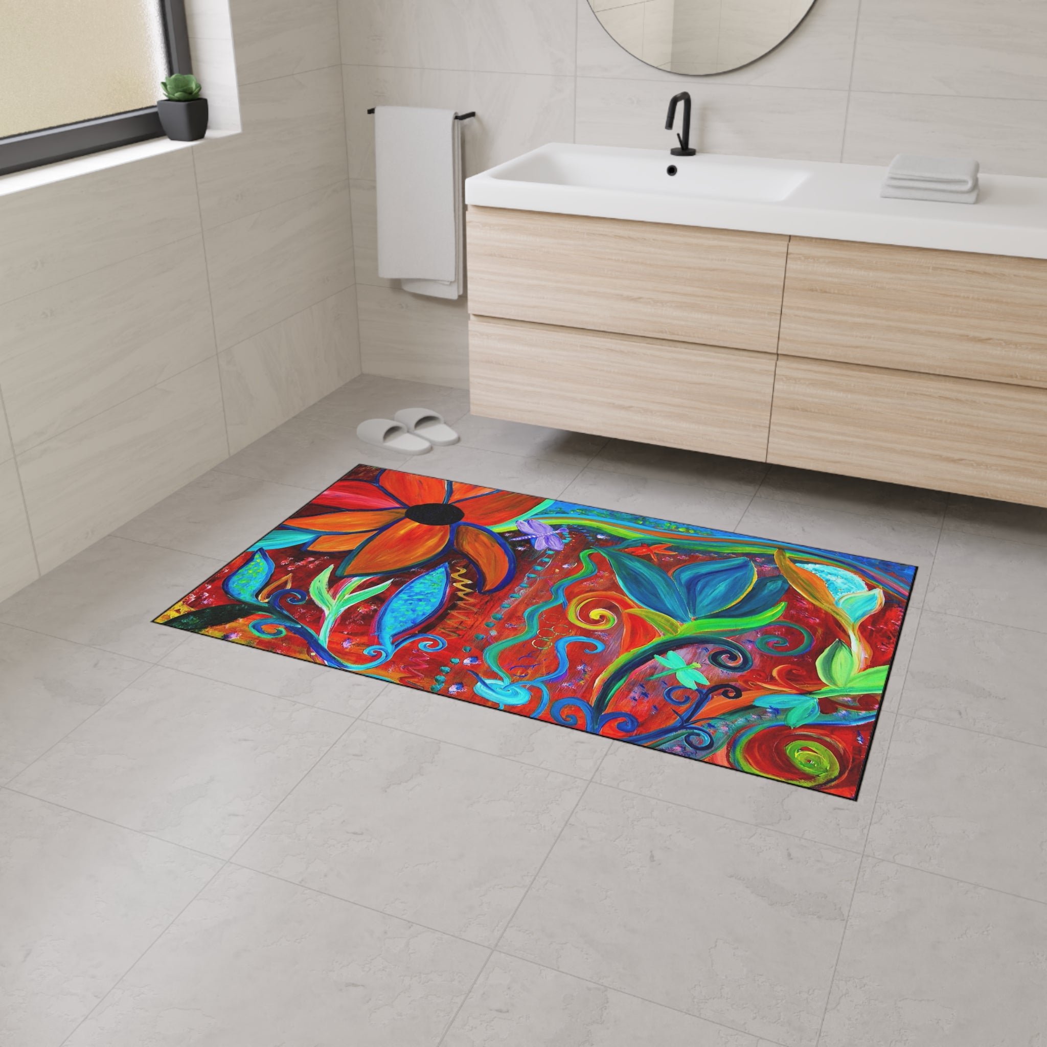 Floral Vivid Heavy Duty Floor Mat