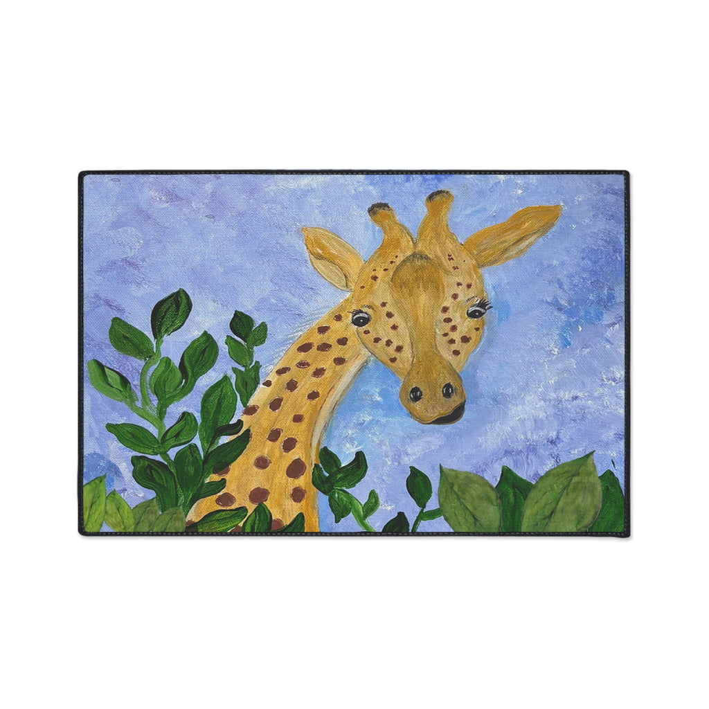 Giraffe Garden Heavy-Duty Floor Mat — Playful Safari Doormat for Kids’ Rooms & Entryways