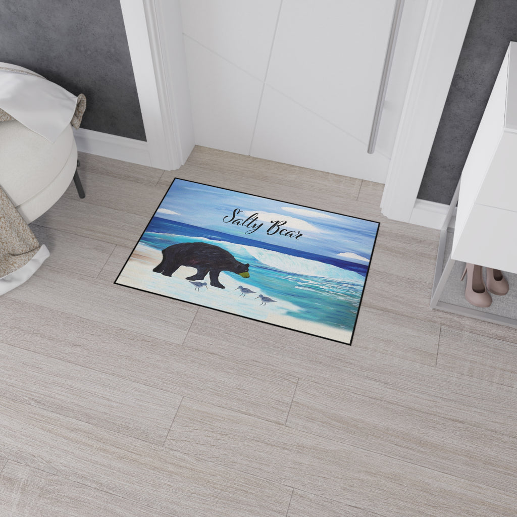 Coastal 'Salty Bear' Heavy-Duty Floor Mat — Beach Bear Welcome Mat