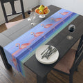 Flamingo Tropical Theme Table Runner — Pastel Beach Coastal Dinner Décor