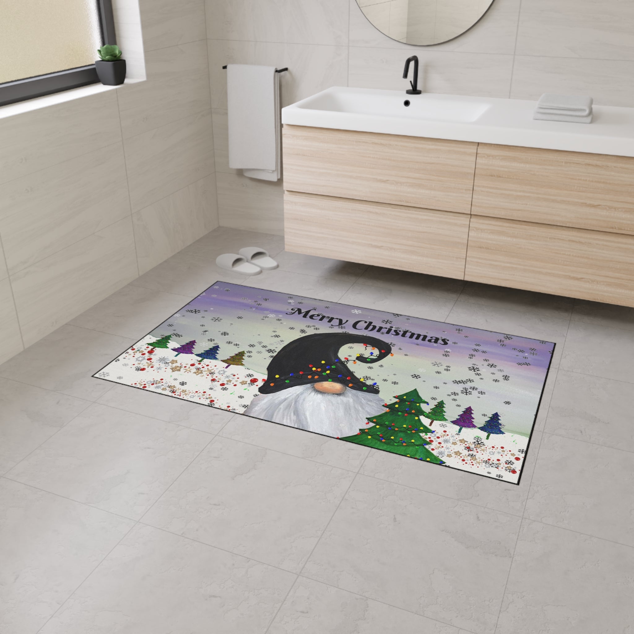 Christmas Gnome Floor Mat – Merry Christmas Holiday Doormat