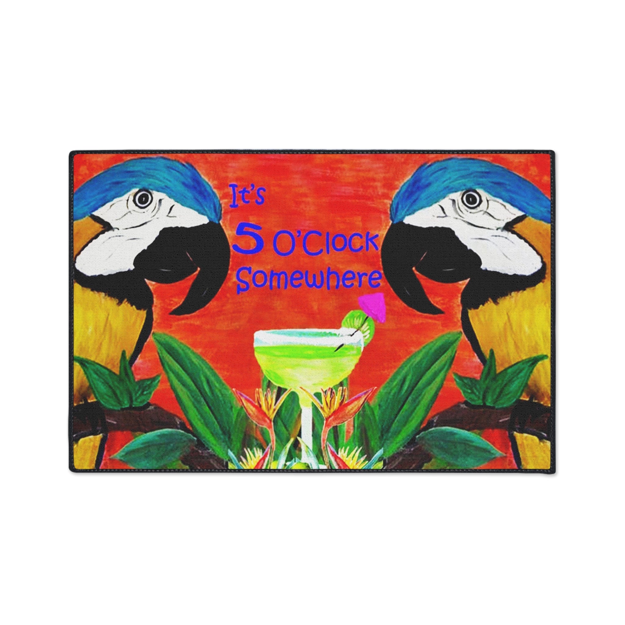 Parrot head It's 5 O' clock somewhere Doormat