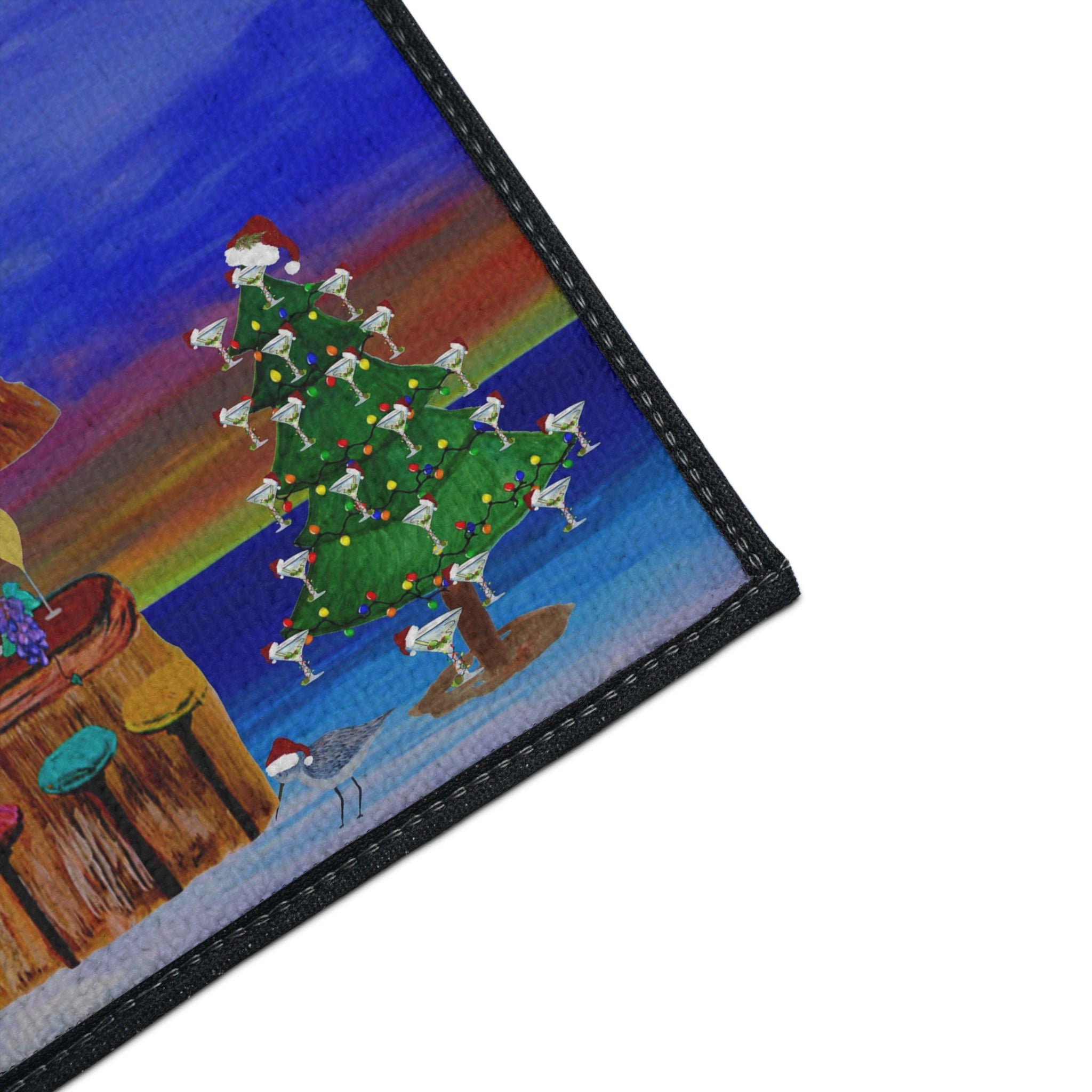 Holiday Cheer Heavy Duty Floor Mat — Tiki Bar Beach Christmas Doormat