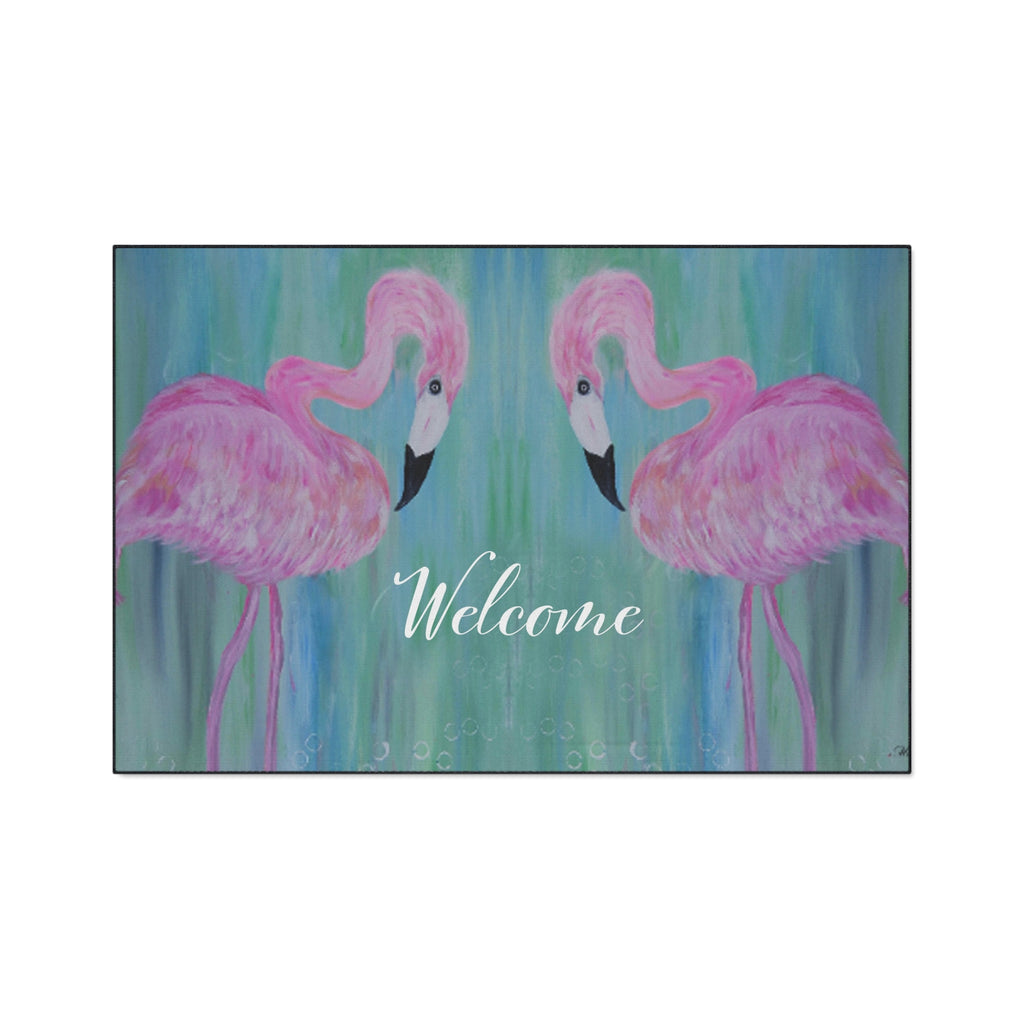 Flamingo Welcome Floor Mat — Heavy Duty Outdoor/Indoor Doormat
