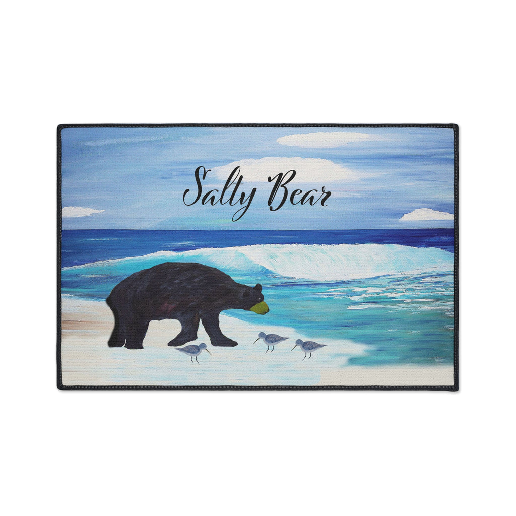 Coastal 'Salty Bear' Heavy-Duty Floor Mat — Beach Bear Welcome Mat
