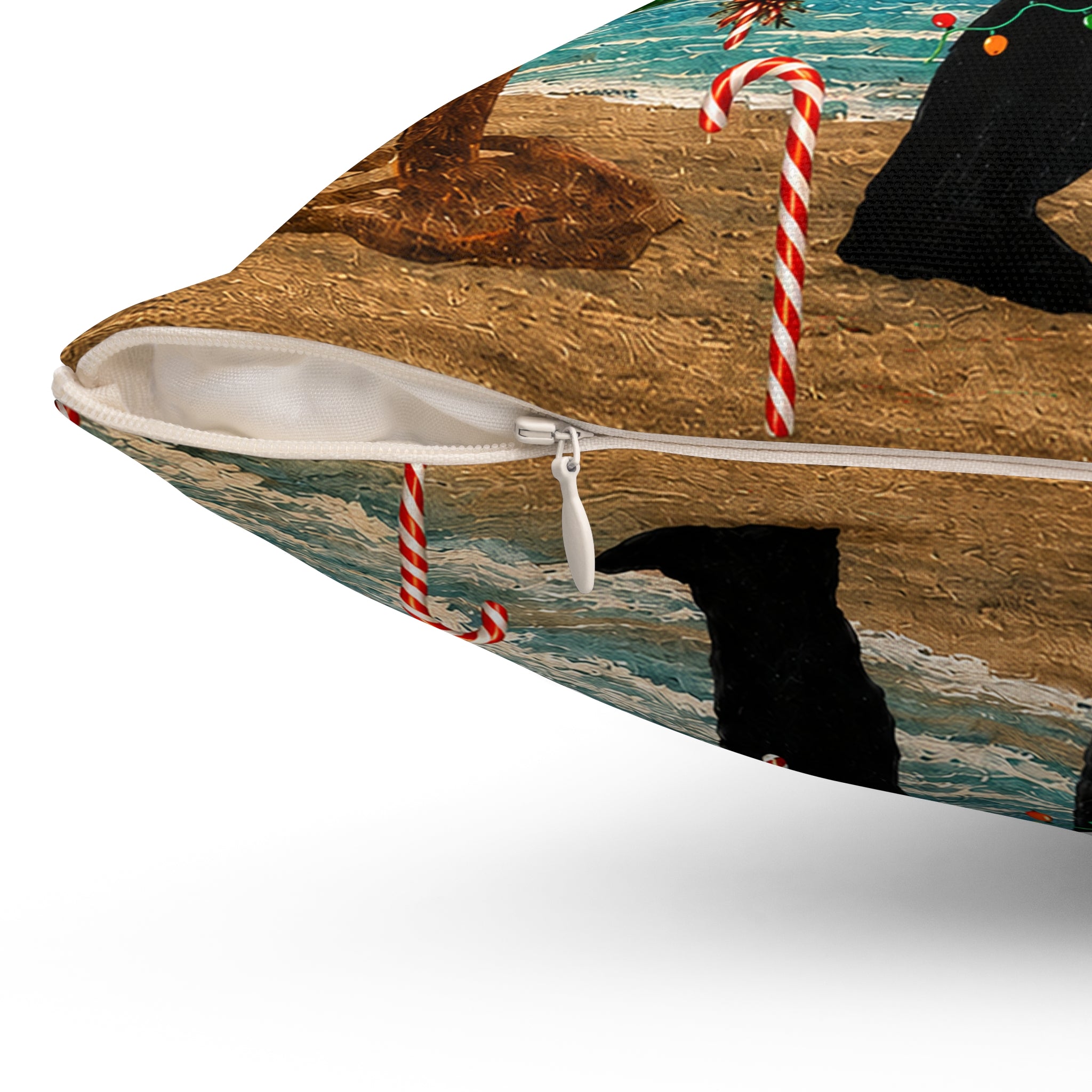 Believe Bigfoot Funny Nautical Holiday Christmas Throw Pillow