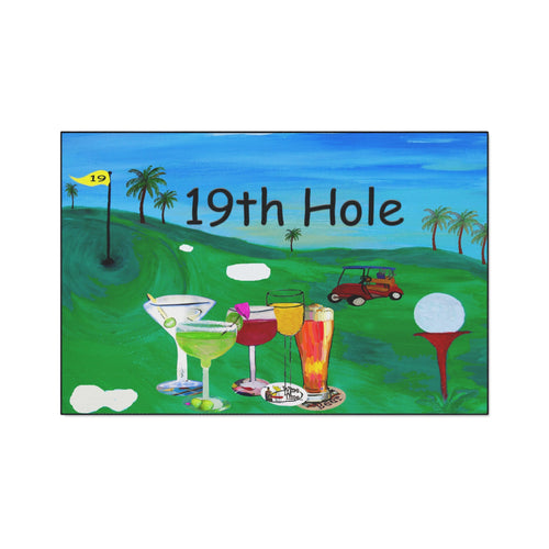 19th Hole Golf Bar Floor Mat — Heavy Duty Welcome Doormat for Golfers
