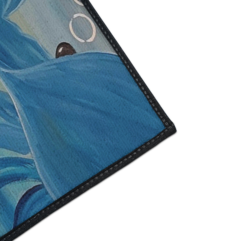 Blue Crab party Ocean Waves Heavy-Duty Floor Mat — Abstract Seascape Entrance Mat