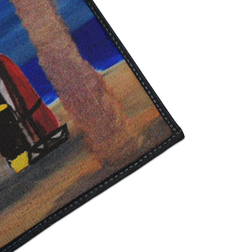 Happy Camper Floor Mat — Heavy-Duty Outdoor/Entry Rug for RV & Beach Lovers