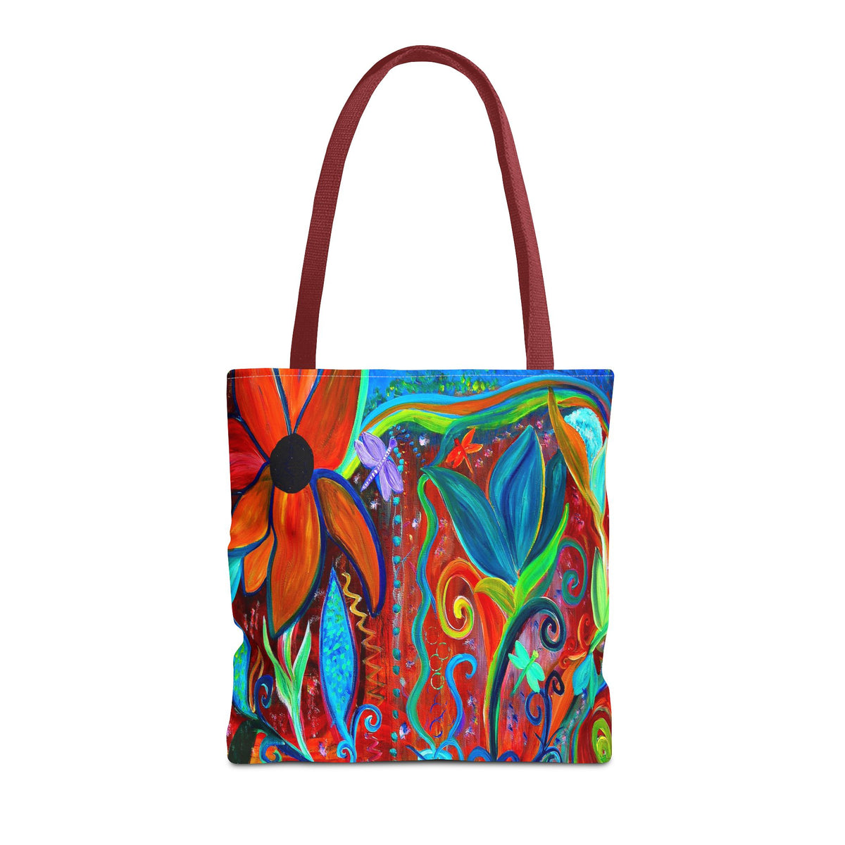 Floral Artsy Tote Bag — Vibrant Hand-Painted Garden Print All-Over-Print Tote