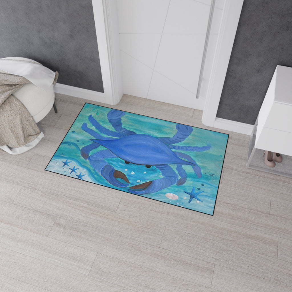 Blue Crab Beach Floor Mat – Coastal Ocean Decor Doormat