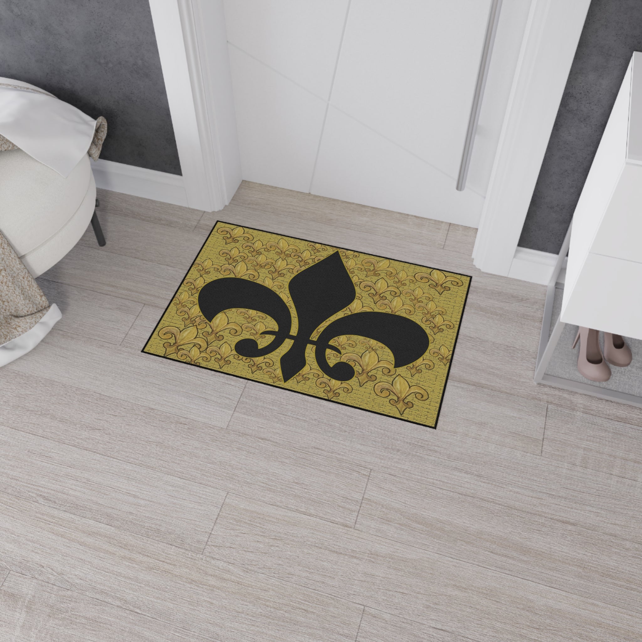 Fleur-de-Lis Heavy Duty Floor Mat – Durable Entry Rug with Classic French Emblem